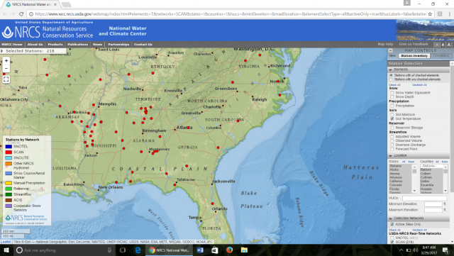 Map from the NRCS showing soil temperature.