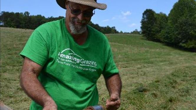 Mike with soil samples