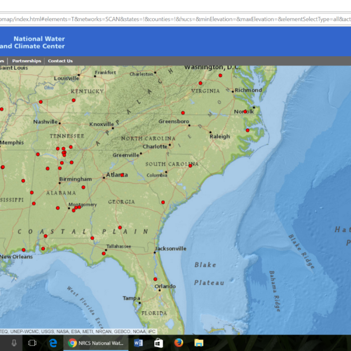 Map from the NRCS showing soil temperature.